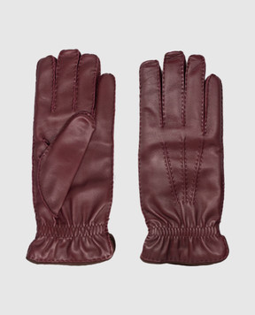 Brunello Cucinelli Burgundy leather gloves MPNGP93528