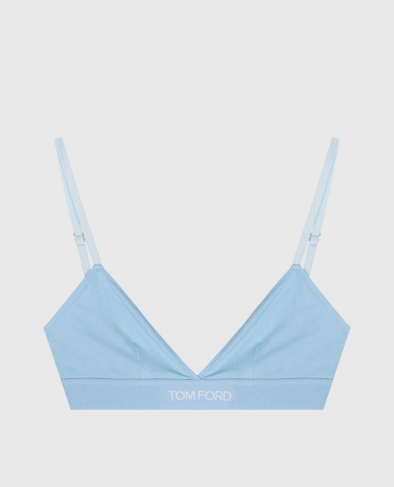 Blue bralette with logo pattern