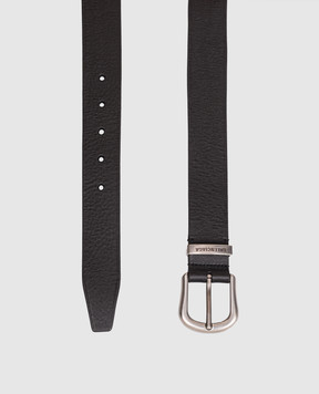Balenciaga Black leather belt with logo engraving 8521722AB91