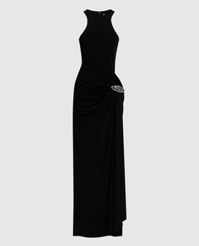 Casablanca Black midi dress with emblem WSP26JDR01601