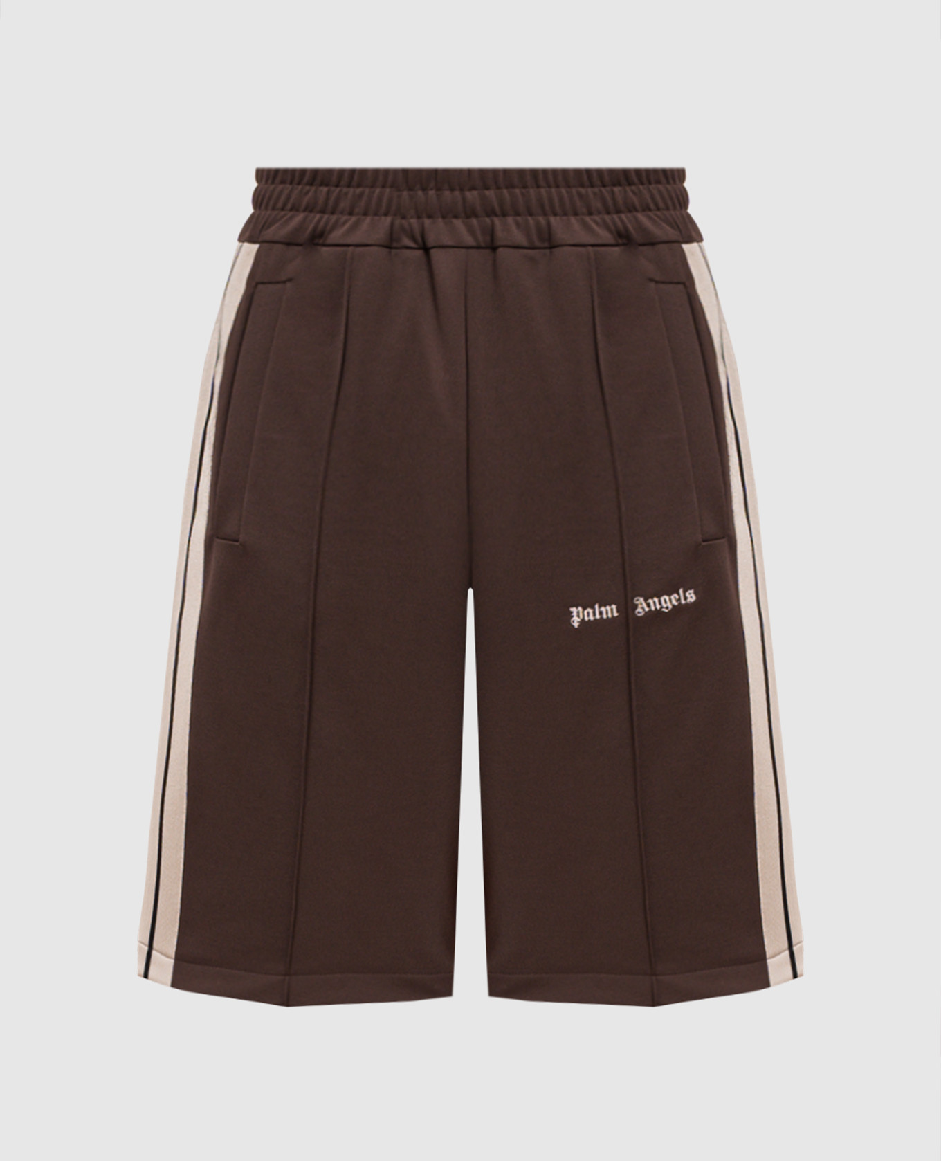 Brown shorts with logo embroidery