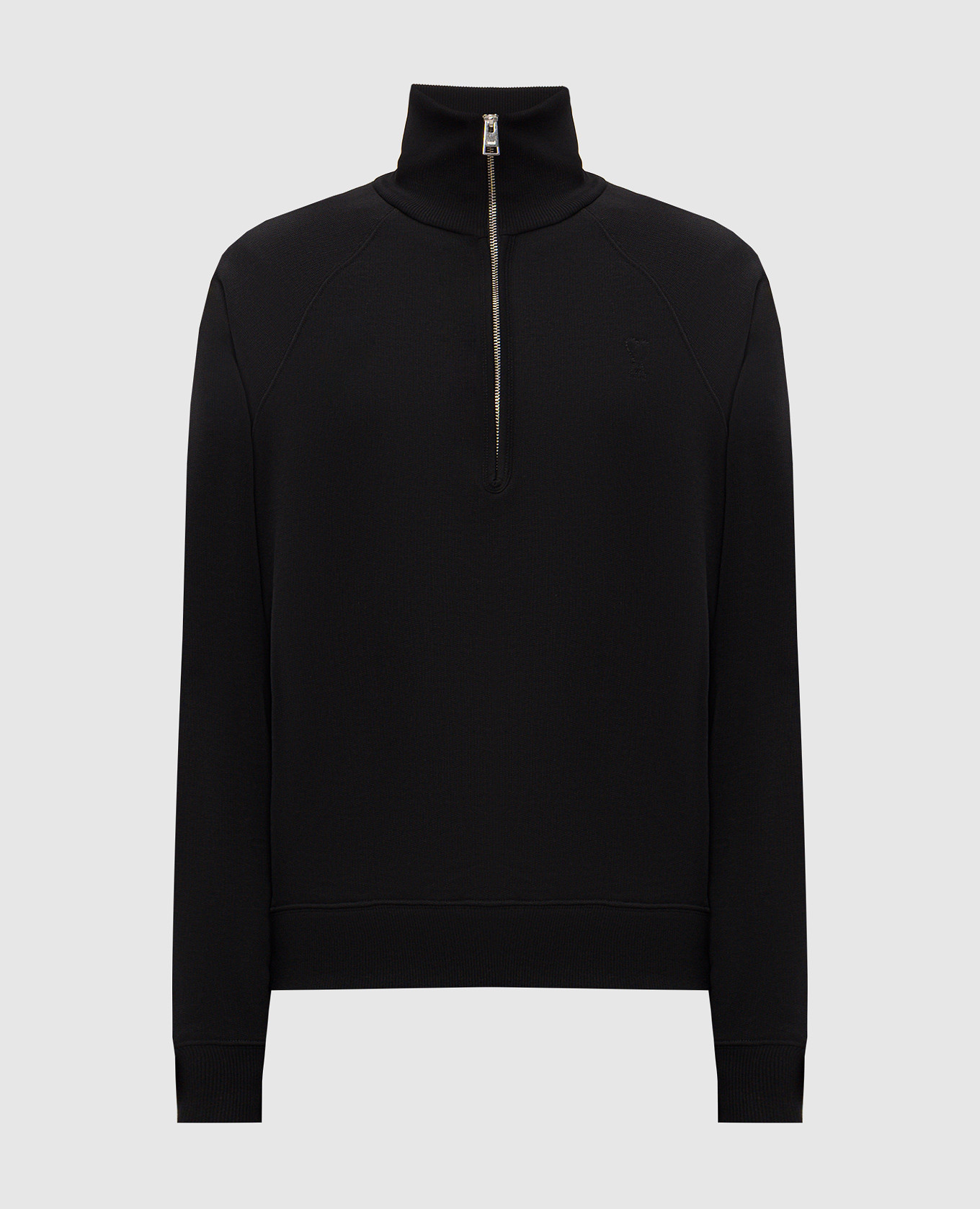 Black sweatshirt with zipper Ami Paris