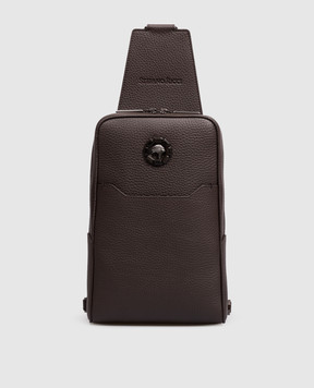 Stefano Ricci Brown leather sling bag with emblem ND219GUVD