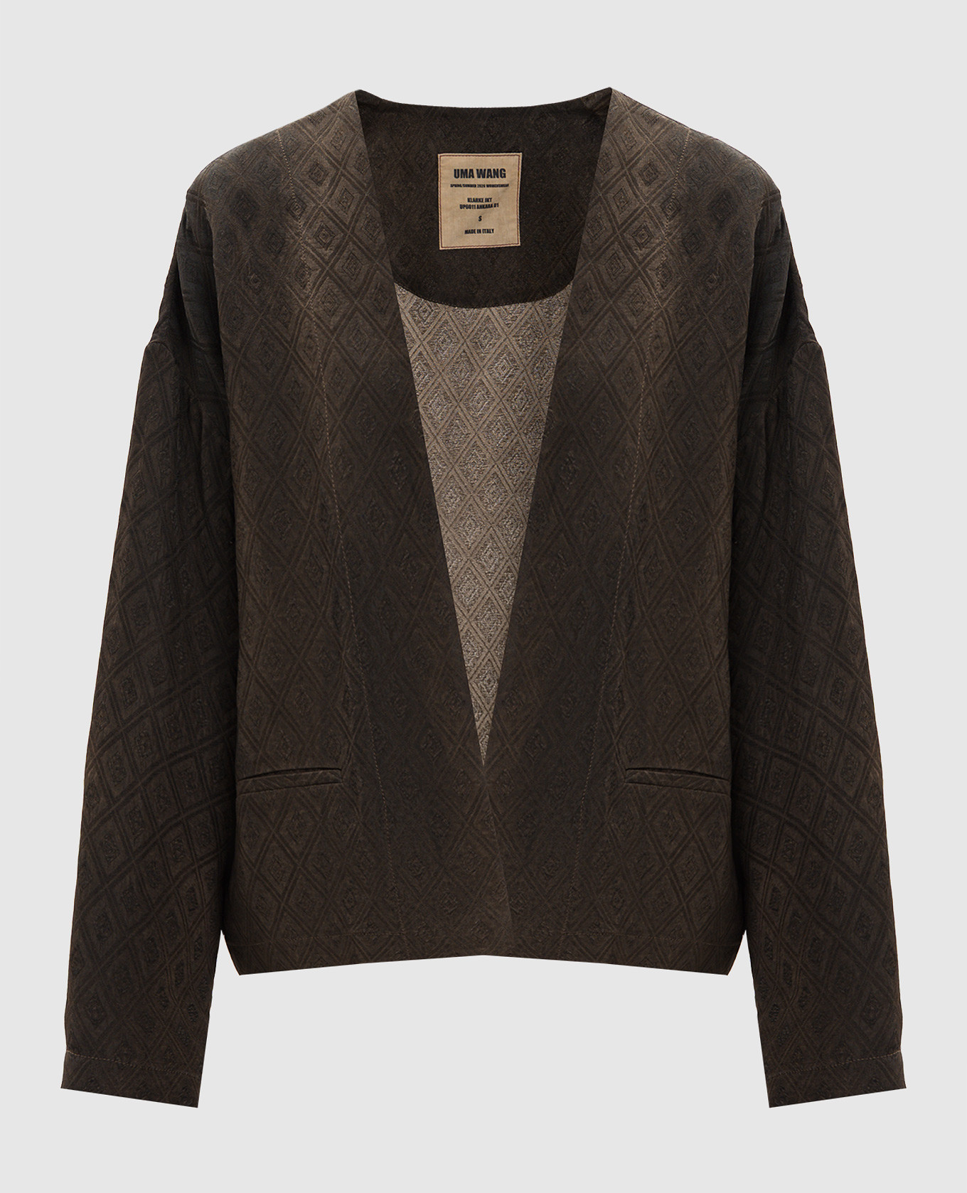 

Brown Klarke cardigan with geometric pattern UMA WANG