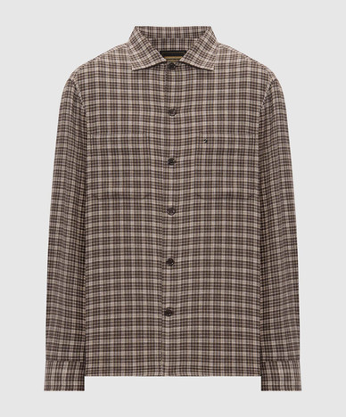 Brown cashmere check shirt