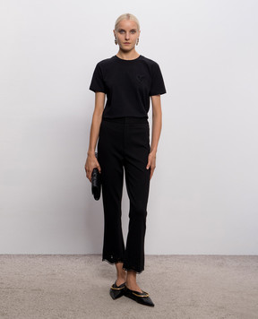 Twinset Black T-shirt with logo patch 262TP2302