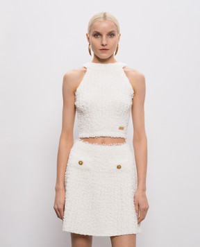 Balmain White tweed top GF0AB585KJ89