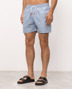 ISAIA Blue paisley swim shorts COSI19BW261