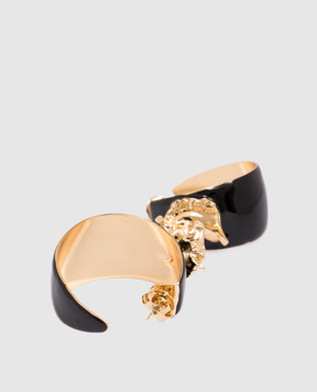 Reco Black Congo earrings with textured image OR399S