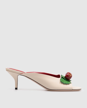 Valentino Beige leather mules Cherry 8W2S0NY3TGE