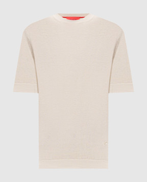 ISAIA White linen and silk T-shirt MG8362Y0508