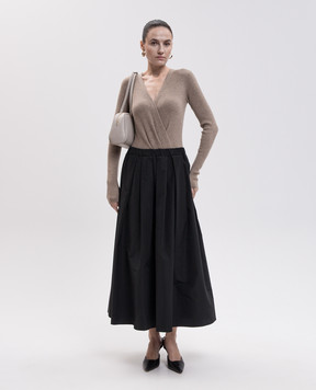 Max Mara GELATO beige ribbed cashmere bodysuit MXMGELATO