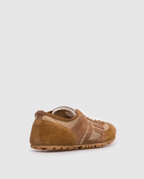 Balmain Brown Racer 45 combination sneakers GN1VI762TYHC