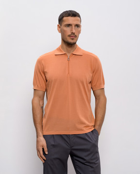 Stefano Ricci Orange cashmere polo shirt W505020P32W26101