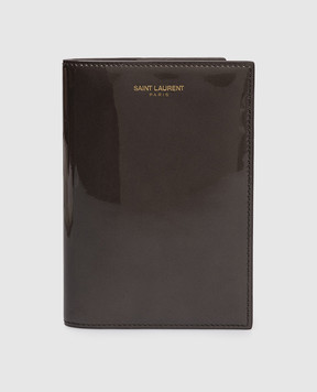 Saint Laurent Brown patent leather passport cover 821859AAEX2
