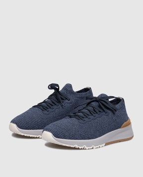 Brunello Cucinelli Blue insulated wool sneakers MZUWLBO253