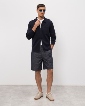 Cashmere&Whiskey Blue cardigan with silk MU10342318519R