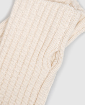 Yves Salomon Beige cashmere mittens 25WAA510XXMACA