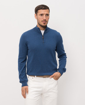 ISAIA Blue cashmere sweater MG8493YP003