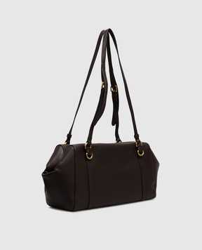 Gianni Chiarini Brown leather tote bag TERRY with logo BS12231COMMGRN
