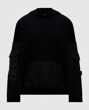 Balmain Black hoodie HH1JT280BD59