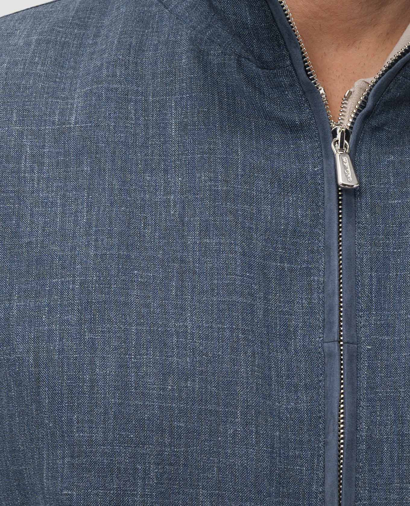 Blue jacket made of wool, silk and linen Enrico Mandelli 5