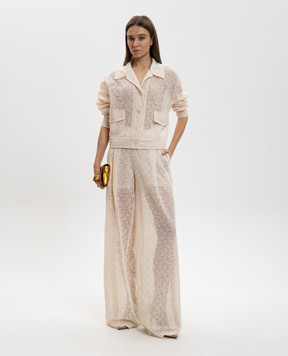 Ermanno Scervino Beige lace pants D482P360EQF