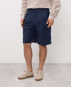 Brunello Cucinelli Blue linen shorts MH262G0620
