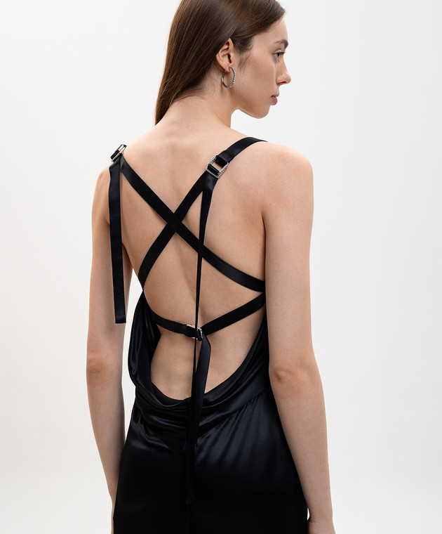 attico black dress The Attico Black Long-Sleeved Midi Dress with Front Cut Out Details an –  Sellier