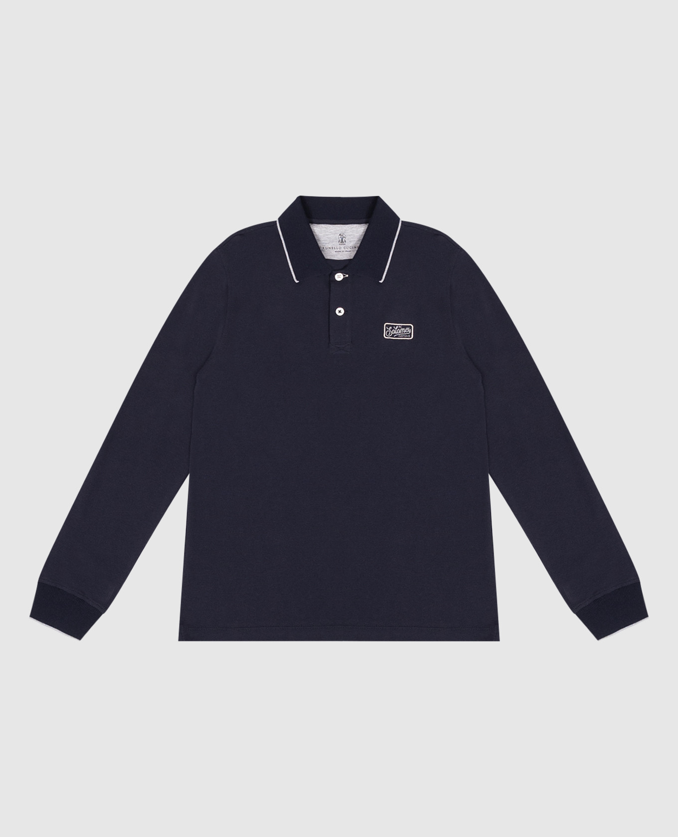 Children's gray polo shirt with embroidery