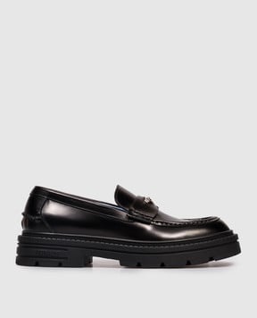 Versace Adriano black leather loafers 10173631A12298