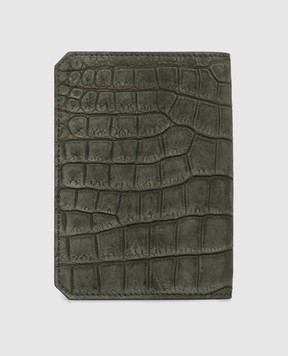 Stefano Ricci Green crocodile leather passport cover PP460UCNVH