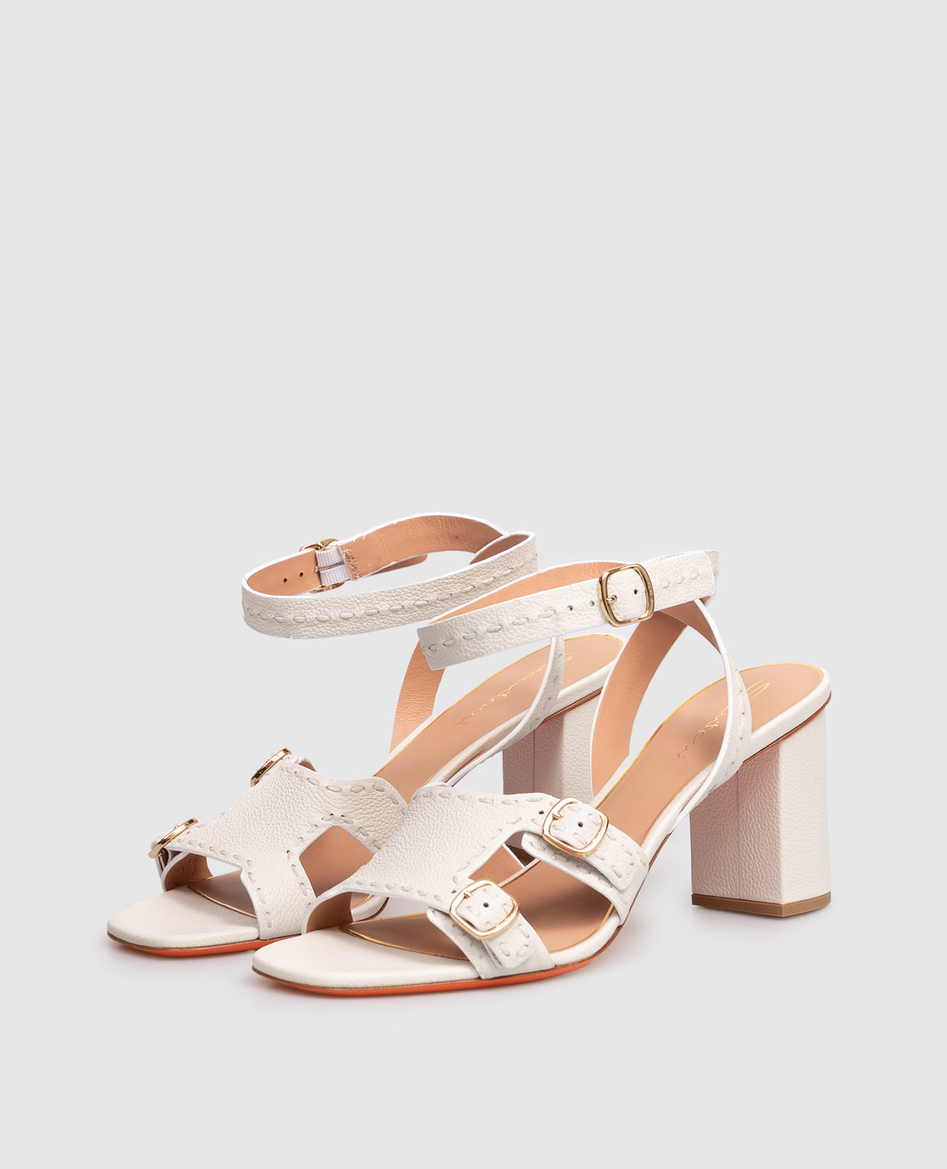 

Didi white leather sandals Santoni