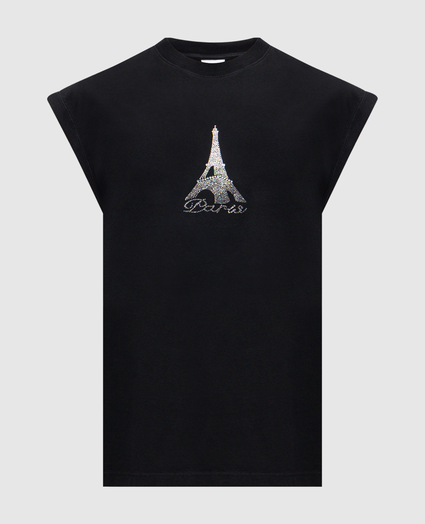 

Black sleeveless T-shirt Paris Vetements
