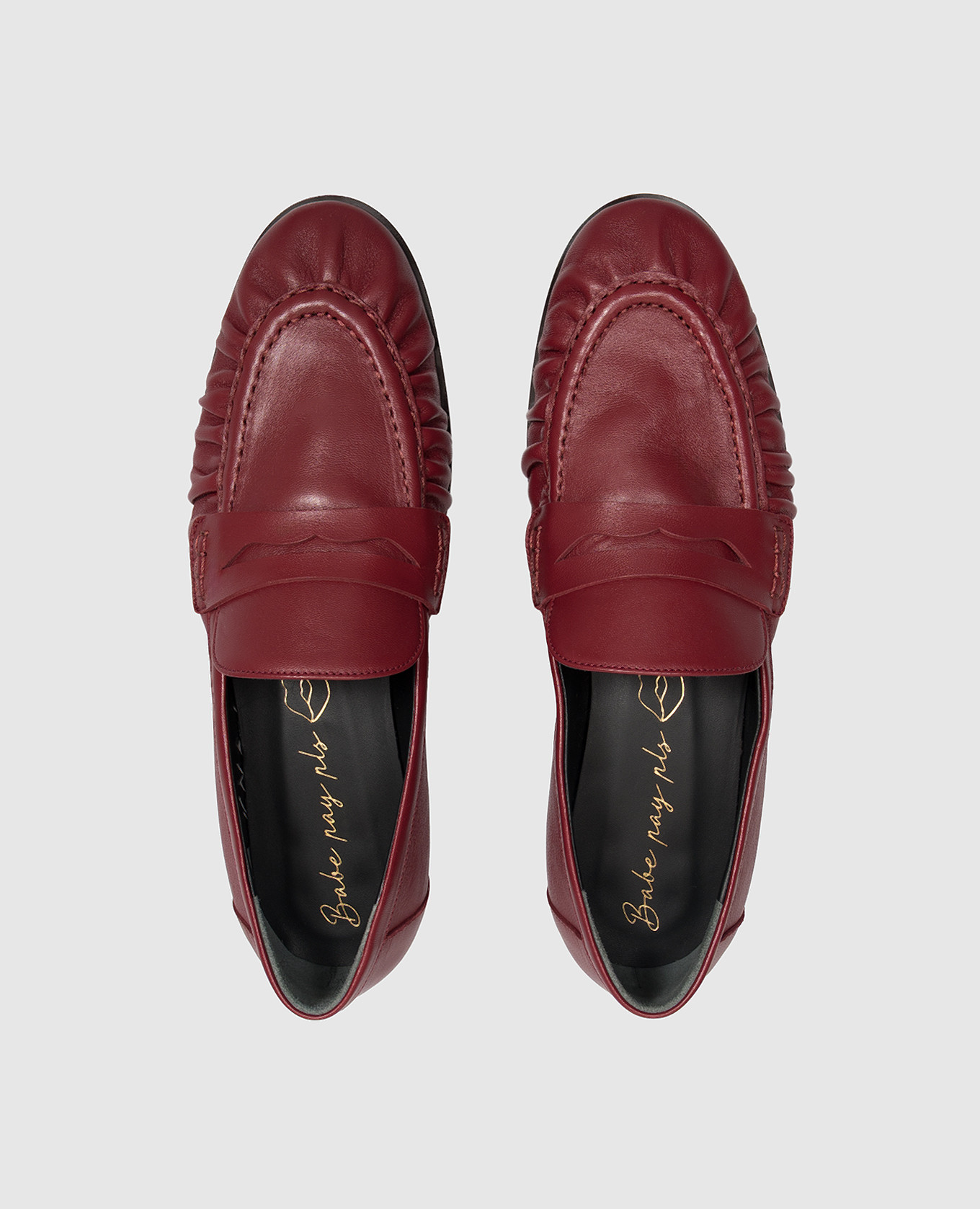 Burgundy leather loafers Babe Pay Pls 4