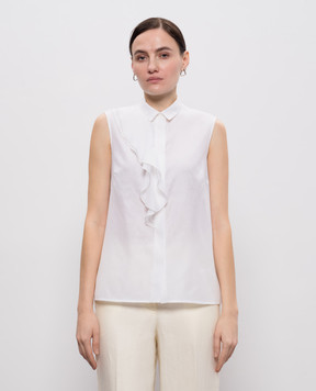 Peserico White silk top with ruffles A0811608372