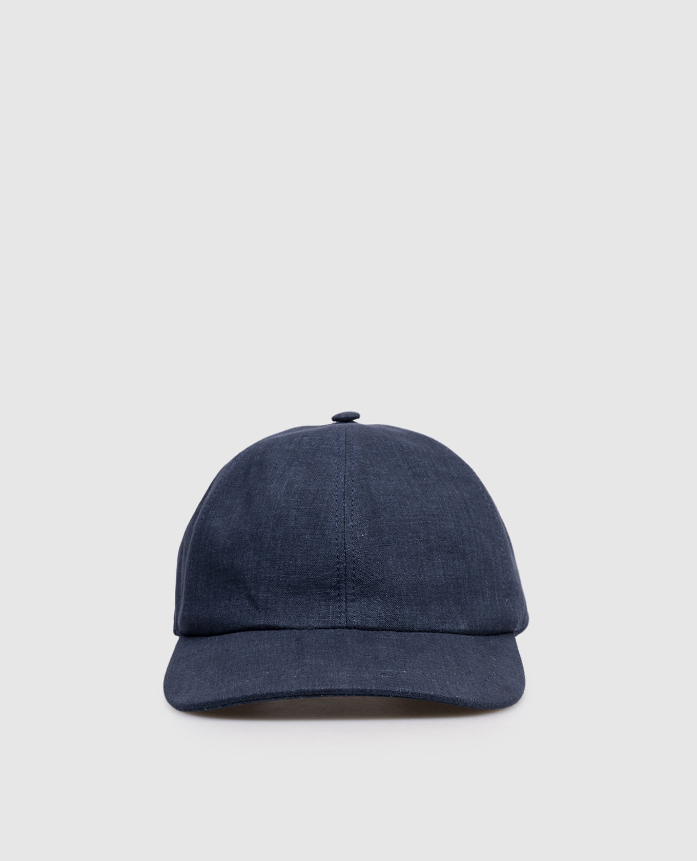 

Blue linen cap with logo CAPOBIANCO