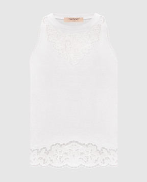 Twinset White top with Richelieu embroidery 261TP2441