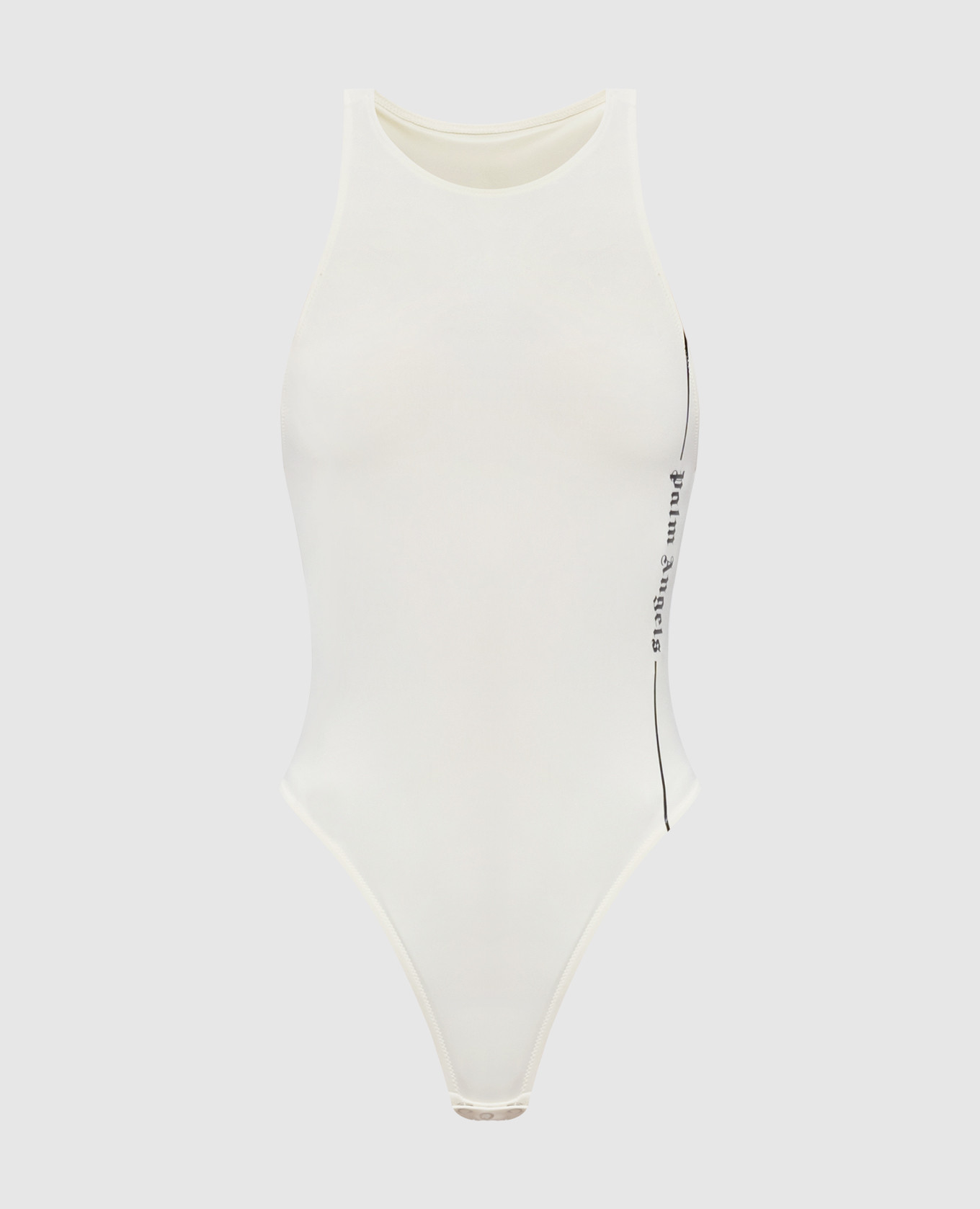 Ivory bodysuit with logo print
