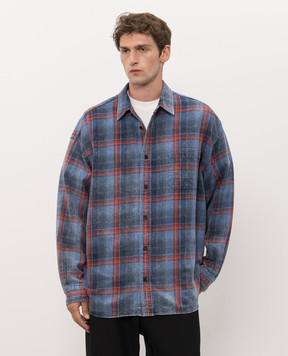 Juun.j Blue checkered shirt JC6764P12P