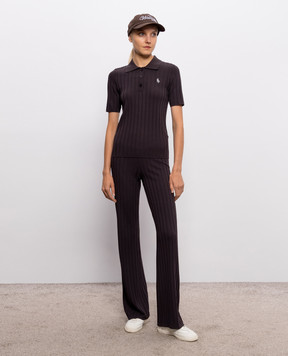 Sporty & Rich Brown ribbed polo shirt WS069711302BR29