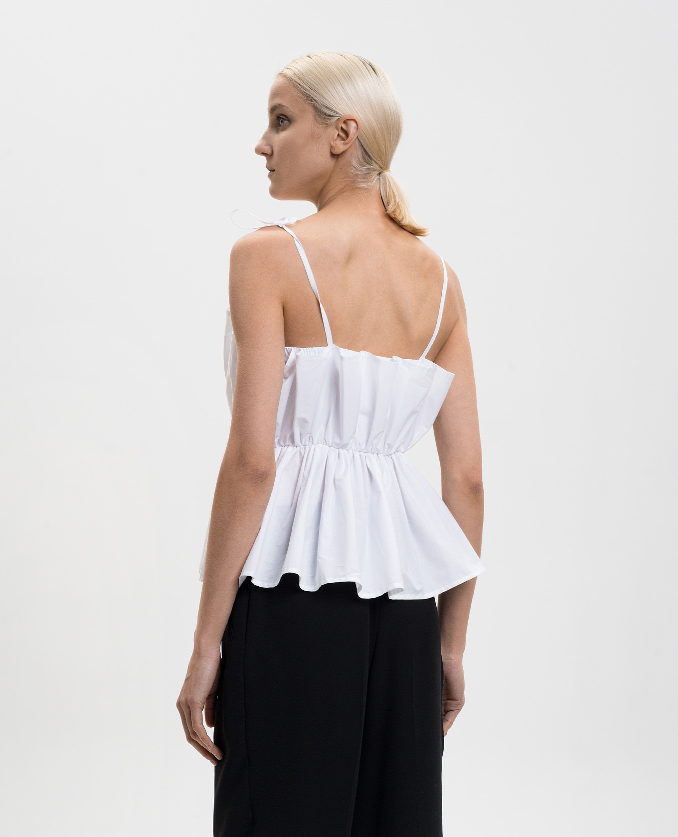 

White top with drapery Twinset