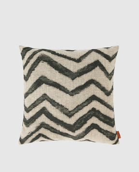 Missoni Home Decorative beige down-feather pillow Graffiti with pattern 1E4CU00714