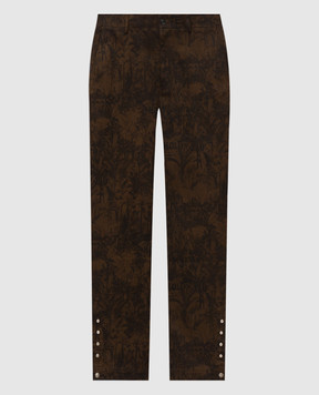 Palm Angels Brown Starleaf Linen Pants PAMCA003FB004