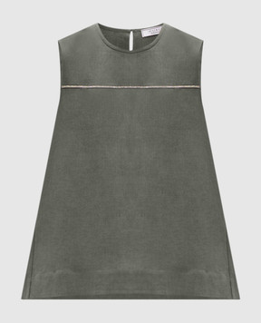 Peserico Green linen top S0819602647