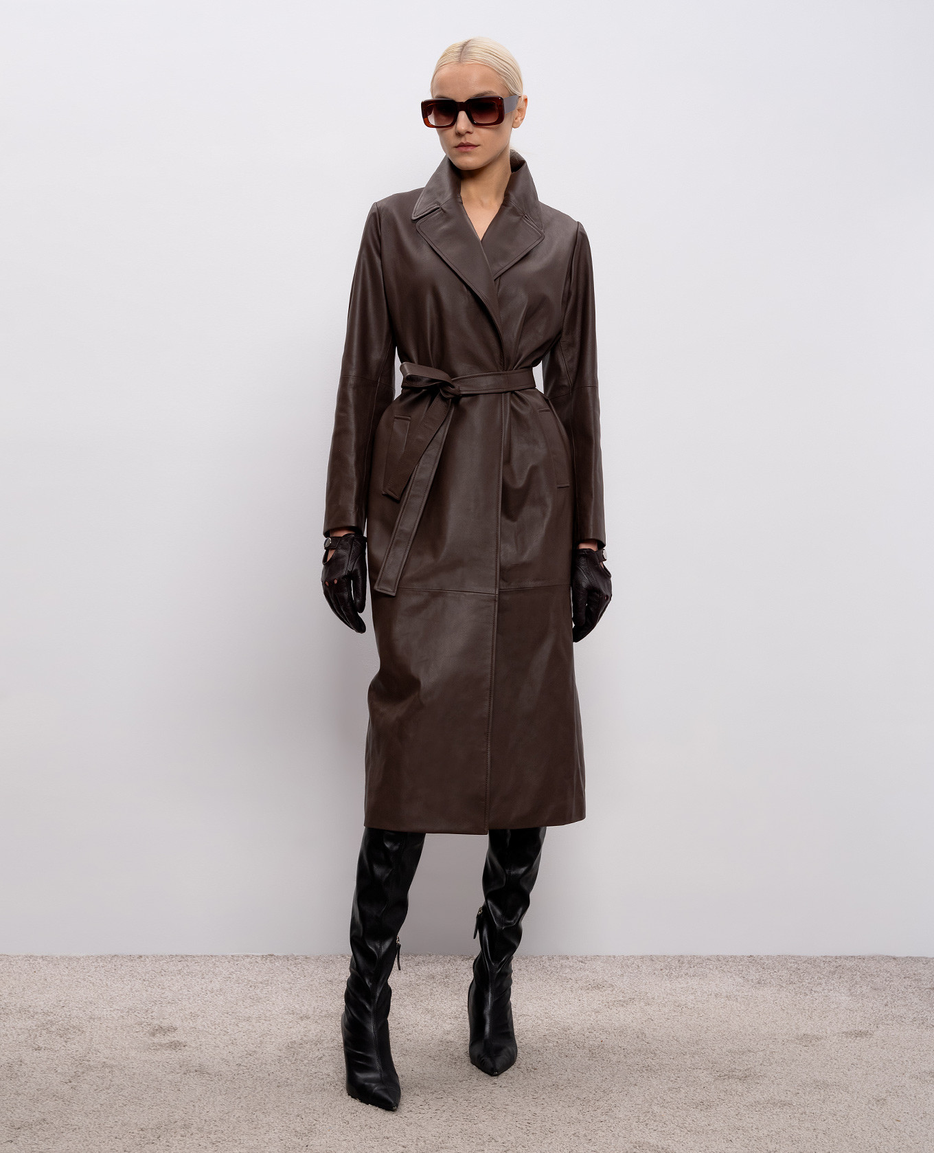 

Mila brown leather coat Simonetta Ravizza