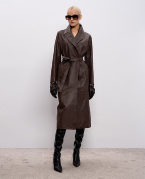 Simonetta Ravizza Mila brown leather coat S06CO61L1