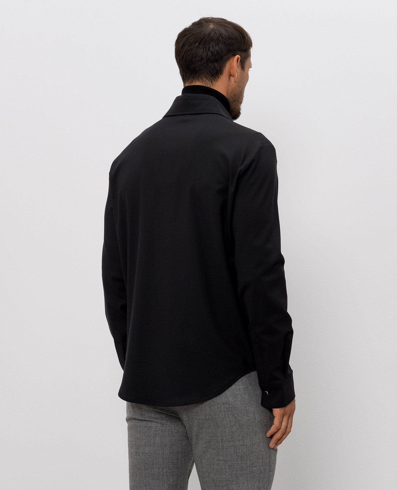 Black wool shirt Marco Pescarolo 4