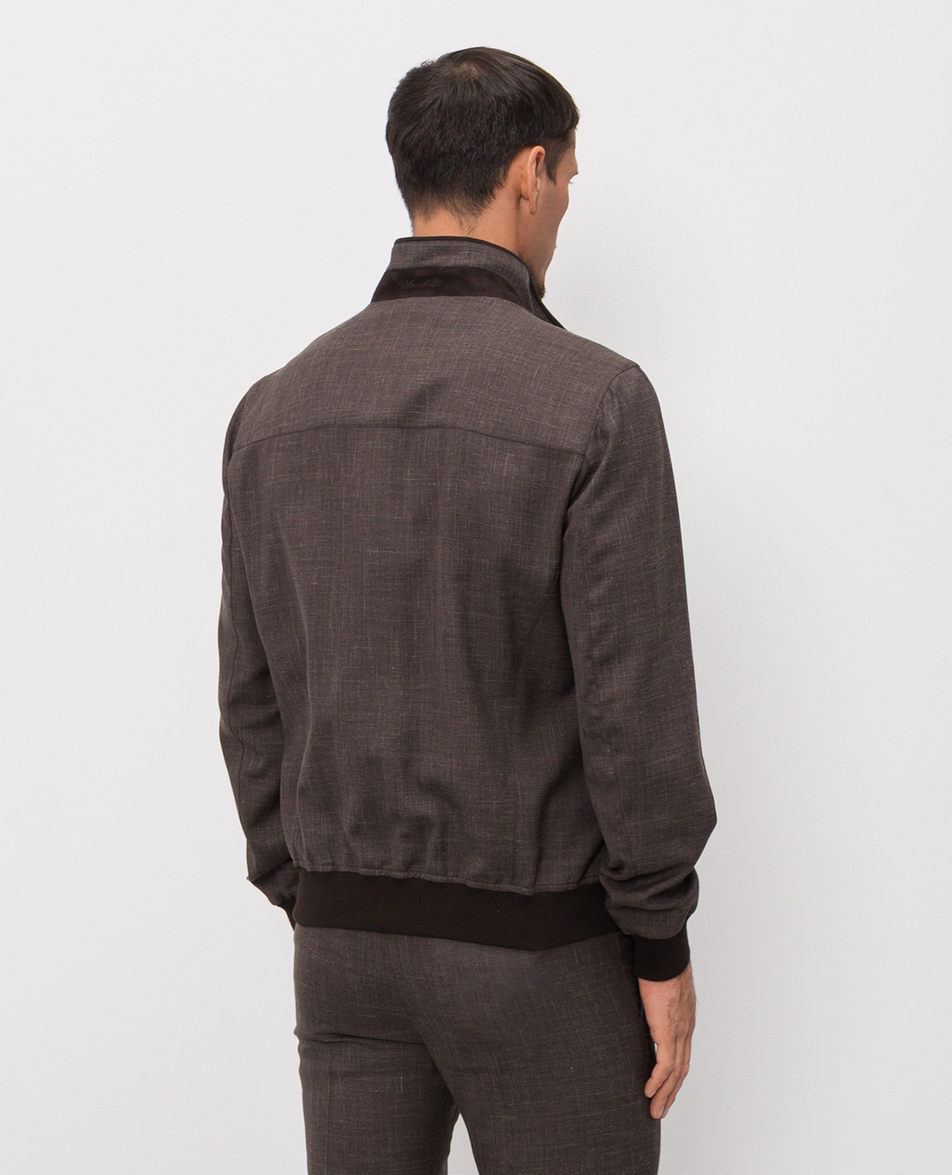 

Brown wool, silk and linen jacket Enrico Mandelli