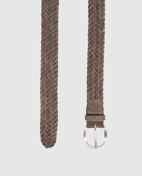 Orciani Grey suede Plot belt with weaving U08318SUP